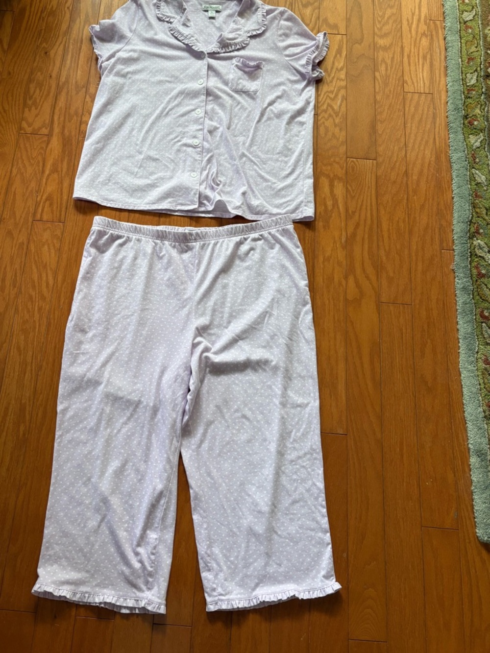 Kim Rogers: Xl, Light Lavender Polka Dot Pajama Set